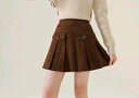 優(yōu)優(yōu)1點(diǎn)女童半身裙秋冬2026新款兒童百褶短裙冬季加厚裙子女孩美拉德穿搭 4526咖色 150 cm 曬單實(shí)拍圖