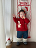 嘟嘟家女童紅色毛衣冬裝兒童針織衫冬季女寶新年衣服女孩長(cháng)袖上衣童裝潮 新年紅 80 曬單實(shí)拍圖