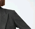 朗姿復古羊毛灰色高智氣質(zhì)通勤職業(yè)西服外套女2024冬季新款西裝 深灰色2 M 曬單實(shí)拍圖