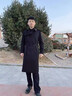 男裝戰壕風(fēng)衣春秋商務(wù)雙排扣立領(lǐng)外套復古防水防風(fēng)修身中長(cháng)款大衣 黑色長(cháng)款加絨 XL 曬單實(shí)拍圖