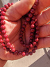 石玥珠寶透光晶體朱砂手串本命年蛇年護身符108顆佛珠手鏈男女士款 7mm 曬單實(shí)拍圖