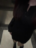 羅蒙2025時(shí)尚黑色內搭打底毛衣針織連衣裙子秋冬新款長(cháng)袖修身包臀短裙 【黑色】 XL 60/65kg  曬單實(shí)拍圖