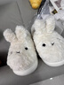 紅豆包跟卡通棉拖鞋女士冬季2025新款米菲兔百搭厚底加絨保暖棉鞋女生 白色【長(cháng)耳兔-包跟更鎖溫】 38-39 【正碼】 曬單實(shí)拍圖