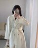 皮爾卡丹（pierre cardin）白色呢子大衣女中長(cháng)款小個(gè)子2025秋冬加厚羊絨毛呢外套 奶白色 S 曬單實(shí)拍圖