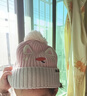 檸檬寶寶兒童帽子男女童秋冬保暖針織毛線(xiàn)帽小孩防風(fēng)套頭帽 奶油粉 曬單實(shí)拍圖