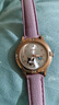 (0.01)2025新款玫瑰金鑲鉆皮帶手表中學(xué)生個(gè)性手表女款可愛(ài)石英表手表 淺紫色庫了米 曬單實(shí)拍圖