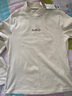 紫涵（ZIHAN）紫涵半高領(lǐng)長(cháng)袖打底衫2025冬季新款百搭字母刺繡T恤 米金 XL 曬單實(shí)拍圖
