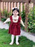 班喜迪女童連衣裙冬裝洋氣女寶寶周歲禮服兒童毛衣公主裙秋冬裙子拜年服 紅色 90 cm 曬單實(shí)拍圖