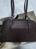裘真植鞣胎牛皮悠悠保齡球包女復古通勤大容量手提單肩包包 咖啡色肩帶款-胎牛皮 曬單實(shí)拍圖