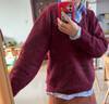 雪中飛（SNOWFLYING）拉毛羊毛衫女 含山羊絨秋冬季新品女士長(cháng)袖毛衣純色V領(lǐng)打底羊毛衫 曬單實(shí)拍圖