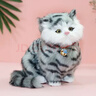 亦趣仿真貓玩偶會(huì )叫小貓咪毛絨玩具擺件可愛(ài)貓咪公仔兒童生日新年禮物 青花會(huì )叫貓咪+鈴鐺 曬單實(shí)拍圖