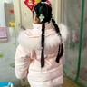 哈羅小黃鴨HAL.DUCK小黃鴨女童冬裝羽絨服兒童洋氣連帽大毛領(lǐng)白鴨絨小女孩中長(cháng)款收腰 粉色 100 cm 曬單實(shí)拍圖