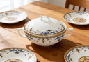 瓷西子景德鎮碗碟套裝家用2025新款高顏值骨瓷碗具餐具套裝喬遷新婚禮物 希爾頓配意大利煲 70頭 曬單實(shí)拍圖