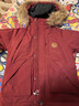 鴨鴨兒童羽絨服2025冬季新款男女童毛領(lǐng)連帽中大童加厚保暖外套HR 酒紅色（毛領(lǐng)） 160 曬單實(shí)拍圖