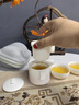 Bylure品牌旅行茶具套裝便攜式快客杯一壺二杯戶(hù)外露營(yíng)茶具白瓷泡茶壺 素燒手抓如意快客杯（一壺二杯）旅行裝 曬單實(shí)拍圖