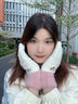 JIOESC手套女秋冬2026新款可愛(ài)加絨加厚防寒保暖學(xué)生可觸屏分指騎行手套 粉白雪人手套 均碼 【掌寬7-10cm】 曬單實(shí)拍圖
