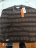 金利來(lái)（Goldlion）g+男士針織衫春秋圖騰星紋理套頭毛衣寬松落肩上衣新復古回潮 棕色-77 L 曬單實(shí)拍圖