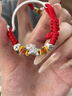 中國黃金（CHINA GOLD）本命年馬足銀手鐲飛馬錢(qián)幣紅手繩嬰兒滿(mǎn)月周歲禮物送新生兒見(jiàn)面禮 足銀錢(qián)幣飛馬平安寶寶手繩 曬單實(shí)拍圖