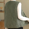 啄木鳥(niǎo)復古燈芯絨夾棉馬甲女冬季加絨加厚休閑百搭條絨坎肩媽媽背心外套 軍綠色 XL【130-145斤】 曬單實(shí)拍圖