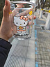 Hello Kitty貓水杯夏日透明果汁杯可愛(ài)牛奶咖啡杯家用玻璃早餐杯子 【kitty貓】+玻璃吸管 曬單實(shí)拍圖