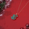 施華洛世奇（SWAROVSKI）新年禮物  SWAN PAVE 天鵝項鏈女「復古小綠鵝」圣誕限定 約會(huì )禮盒 曬單實(shí)拍圖