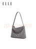 ELLE女包新款單肩腋下包大容量通勤手提包生日禮物25050灰 曬單實(shí)拍圖