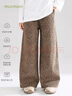 Mucmukn童裝 春裝新款豹紋軟牛仔長(cháng)褲美式復古牛仔褲女童直筒褲子 卡其色 160 cm 曬單實(shí)拍圖