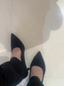 九寸陽(yáng)光學(xué)生禮儀高跟鞋2026新款細跟尖頭舒適中跟黑色絨面職業(yè)工作單鞋女 黑色絨面5CM 37 曬單實(shí)拍圖