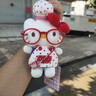 迪士尼正版HelloKitty包包掛件鑰匙扣眼鏡哈嘍kt貓玩偶公仔閨蜜女生禮物 小畫(huà)家套裝kitty【正版】 曬單實(shí)拍圖