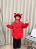 G.duck小黃鴨拜年服男童羽絨棉服冬季兒童裝保暖棉衣外套男寶寶冬裝棉襖 大紅色 150 建議11~12歲【140-150cm】cm 曬單實(shí)拍圖