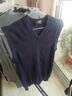 杉杉（FIRS）純羊毛男裝背心毛衣男士2025秋季新款V領(lǐng)純色通勤打底毛衫 藏青色 L (175) 曬單實(shí)拍圖