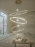 瀚帝斯挑空復式樓大吊燈輕奢水晶別墅自建房樓中樓客廳樓梯長(cháng)吊燈包安裝 【三面水晶】七圈8球-直徑150CM 曬單實(shí)拍圖