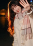 啄木鳥(niǎo)日系羊毛格子圍巾女秋冬季感2024新款保暖護頸粉色圍脖情侶款禮物 粉灰(羊毛不能水洗 需要干 曬單實(shí)拍圖