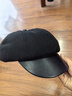 熱風(fēng)女士帽子冬季新款呢料拼接八角帽保暖顯臉小藝術(shù)帽子 01黑色 F 曬單實(shí)拍圖
