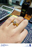 中鑫珠寶人生一克拉黃金鉆戒足金鑲嵌鋯石蕾絲公主戒指求婚結婚女戒 金重4.1克（16圈號） 曬單實(shí)拍圖