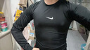 耐克NIKE男長(cháng)袖T恤 打底衫 速干透氣 緊身衣 FB7920-010 黑色L 曬單實(shí)拍圖