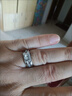 鹿凌青 白金色莫桑石男士高級戒指男霸氣時(shí)尚合金戒開(kāi)口可調節男指環(huán) 開(kāi)口可調節 曬單實(shí)拍圖