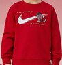 NIKE3BRAND 耐克男女童加絨紅色拜年服衛衣卡通圖案兒童保暖親膚上衣 曬單實(shí)拍圖