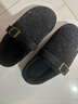 細細條（XIXITIAO）高級感勃肯拖鞋男女冬季居家外穿時(shí)尚加絨保暖情侶棉拖鞋 黑色【創(chuàng  )意刺繡】 42-43 【標準碼】 曬單實(shí)拍圖