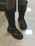 DAPHNE達芙妮棕色長(cháng)筒靴女靴2026新款春季長(cháng)靴厚底增高騎士靴美拉德靴子 曬單實(shí)拍圖