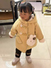G.duck小黃鴨童裝女童秋冬裝外套兒童女孩冬季加絨加厚中長(cháng)款毛呢大衣 黃色送包包 110 (建議98-105cm 4-5周歲） 曬單實(shí)拍圖