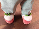 眺德高兒童棉拖鞋女寶室內外穿居家保暖地板鞋可愛(ài)卡通蘋(píng)果毛絨棉鞋  紅色【26-27碼】?jì)乳L(cháng)約17cm 曬單實(shí)拍圖