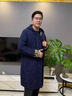 JEEP SPIRIT吉普冬季男士唐裝中長(cháng)款棉衣外套中國風(fēng)大衣寬松版亞麻厚棉服帽衫 2330藍色 XL 135-155斤左右 曬單實(shí)拍圖