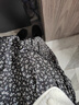 三彩獨醒2025冬季新款碎花半身裙松緊腰A字裙木耳邊長(cháng)裙F 漆黑色花卉 S 155/64A 曬單實(shí)拍圖