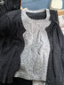 詩(shī)凡黎假兩件撞色花邊針織開(kāi)衫2025秋新款時(shí)尚休閑寬松軟糯外套女 極致灰 L 曬單實(shí)拍圖