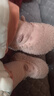 棉孖嬰兒襪子秋冬加厚地板襪中長(cháng)筒新生兒鞋襪卡通點(diǎn)膠防滑寶寶地板鞋 粉色 1雙 均碼 （6-12個(gè)月） 腳長(cháng)11.5-12cm 曬單實(shí)拍圖