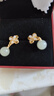 珍尚銀中國黃金四葉草純銀耳釘生日情人節禮物新年送女生友老婆媽媽S925 曬單實(shí)拍圖