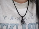 喜?？岛陉资鯄嬆信畋久晷血{項鏈正品水晶銀曜石掛件掛墜禮物配飾 醒獅黑曜石項鏈 曬單實(shí)拍圖