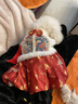 TMJD MISS狗狗冬季寵物新年衣服泰迪毛馬面小型比熊寵物貓喜慶唐裝過(guò)年裙子 紅色馬面唐服裙【拍照留念必備】 M碼【建議5-7斤 參考胸圍背長(cháng)】 曬單實(shí)拍圖