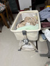 看寶貝（lookbaby）嬰兒床可折疊可移動(dòng)拼接床多功能嬰兒床拼接大床帶尿布臺哄睡神器 尊享款米色+置物籃+床墊+蚊賬+尿布臺+內嵌滾輪 曬單實(shí)拍圖